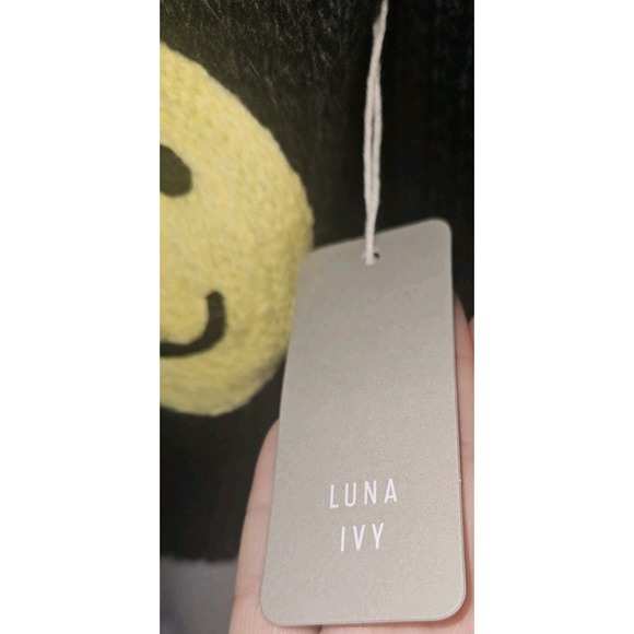 Luna Ivy 3D Smiles Cardigan Sweater Chunky Knit Size S Oversized Kidcore Happy - Picture 3 of 6